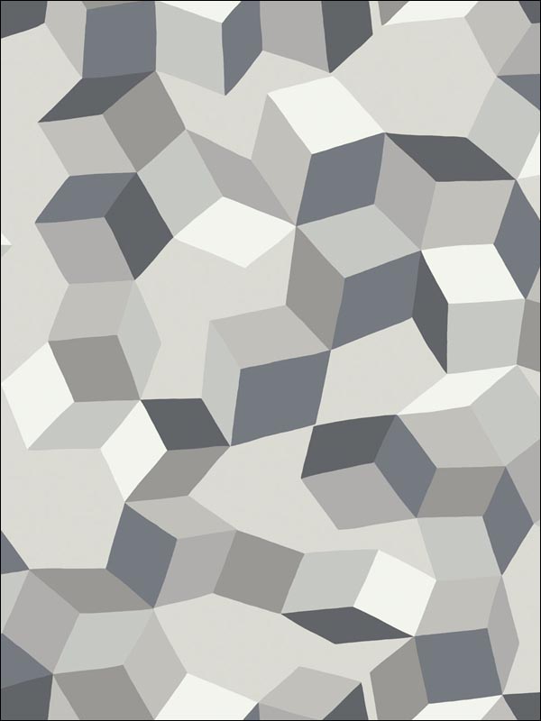Puzzle fabric in black and white color - pattern number 105/2007.CS.0 - by Cole and Son in the Geometric II collection
