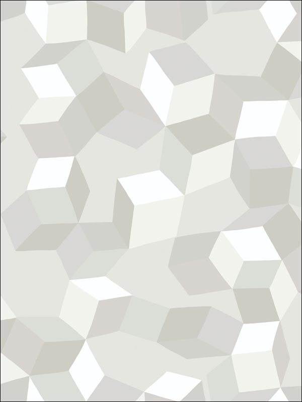 Puzzle fabric in white on white color - pattern number 105/2008.CS.0 - by Cole and Son in the Geometric II collection