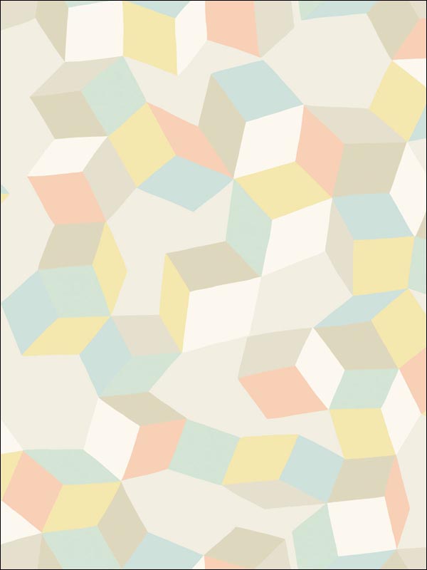 Puzzle fabric in pale pastel color - pattern number 105/2009.CS.0 - by Cole and Son in the Geometric II collection