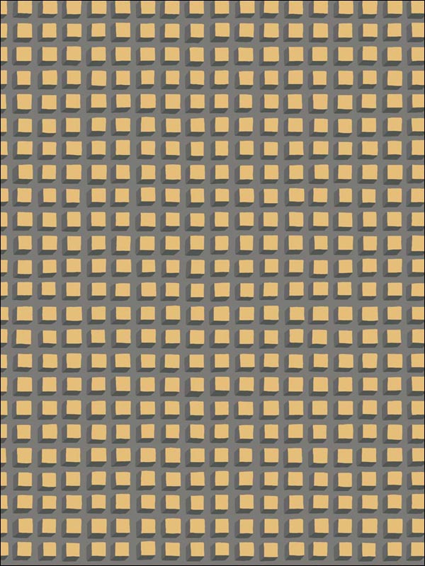 Mosaic fabric in black and gold color - pattern number 105/3013.CS.0 - by Cole and Son in the Geometric II collection