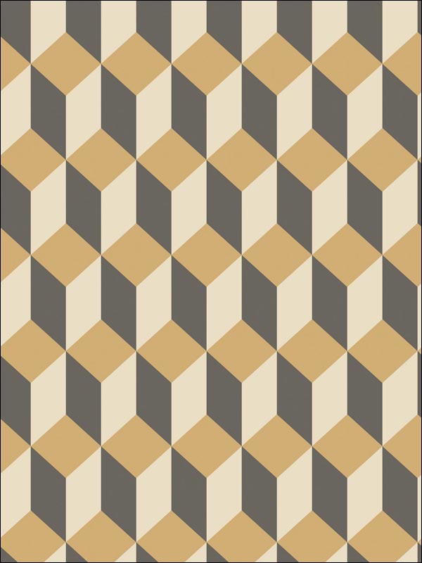 Delano fabric in gold and black color - pattern number 105/7030.CS.0 - by Cole and Son in the Geometric II collection