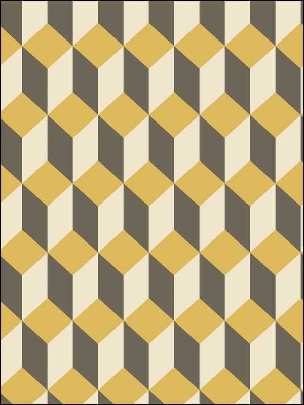 Delano fabric in yellow and black color - pattern number 105/7032.CS.0 - by Cole and Son in the Geometric II collection