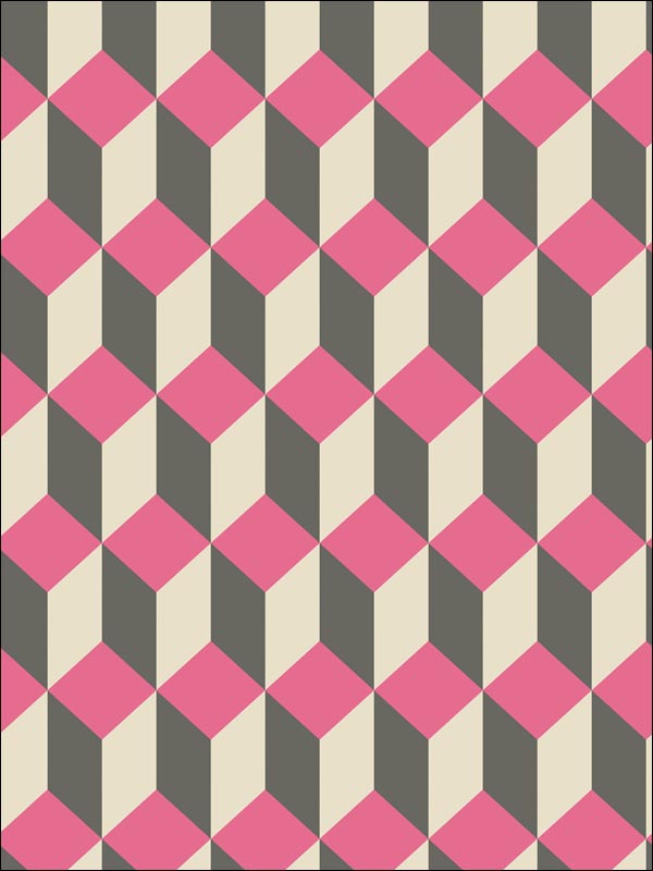 Delano fabric in pink and black color - pattern number 105/7033.CS.0 - by Cole and Son in the Geometric II collection
