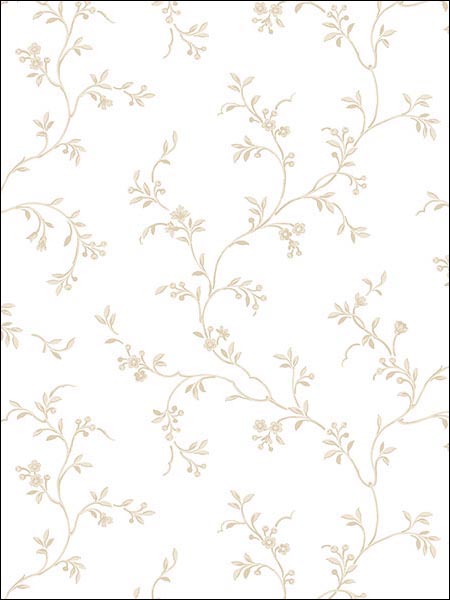 Floral Allisons Trail wallpaper in neutrals color - pattern number AB27623 - by Patton Norwall in the Pretty Prints 4 collection