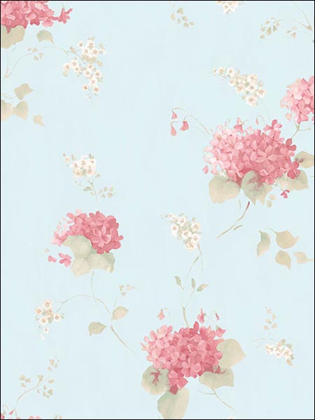 Floral Hortensia Trail fabric in blues pinks color - pattern number PP35507 - by Patton Norwall in the Pretty Prints 4 collection