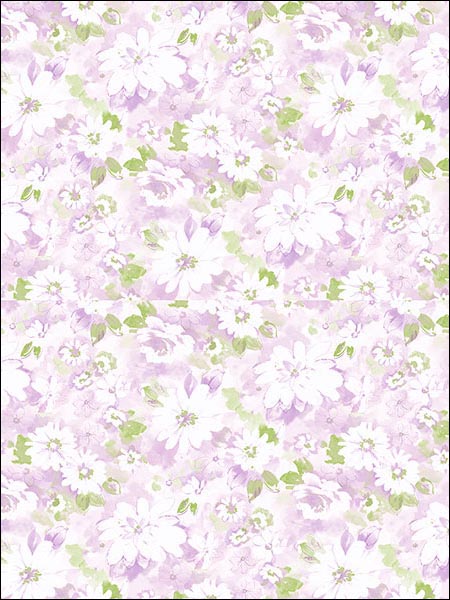 Floral Daisy Chain wallpaper in purples color - pattern number PP35533 - by Patton Norwall in the Pretty Prints 4 collection