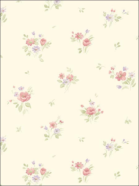 Rainbow Floral wallpaper in pinks color - pattern number PP35541 - by Patton Norwall in the Pretty Prints 4 collection