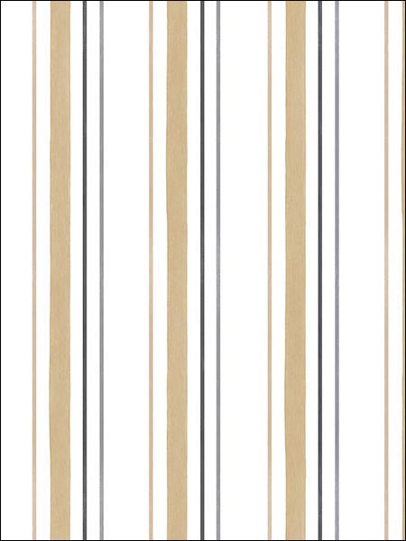 5.25 Stripe fabric in black beige color - pattern number SH34505 - by Patton Norwall in the Shades collection