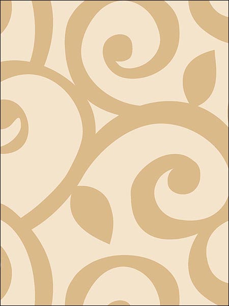 Curling Leaf fabric in beige color - pattern number SH34510 - by Patton Norwall in the Shades collection