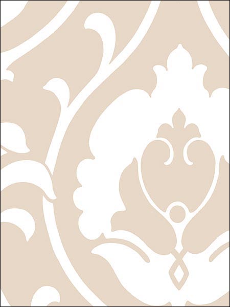 Italian Damask fabric in taupe color - pattern number SH34513 - by Patton Norwall in the Shades collection