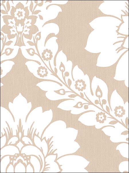 Daisy Damask fabric in taupe color - pattern number SH34517 - by Patton Norwall in the Shades collection