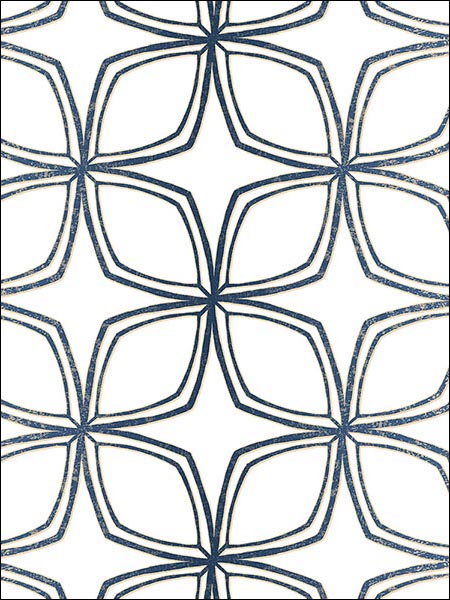 Geo wallpaper in navy metallic gold color - pattern number SH34551 - by Patton Norwall in the Shades collection