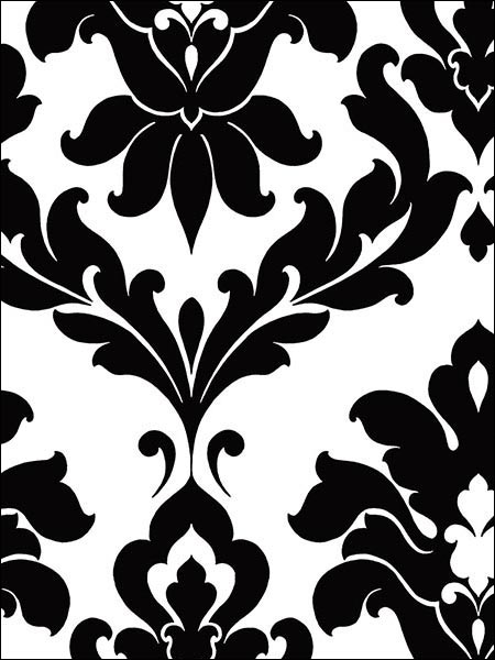 Plaza Damask wallpaper in black white color - pattern number VG26230P - by Patton Norwall in the Shades collection