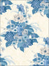 Dynasty Floral fabric in metallic linen and blue color - pattern number AI40002 - by Seabrook in the Koi collection