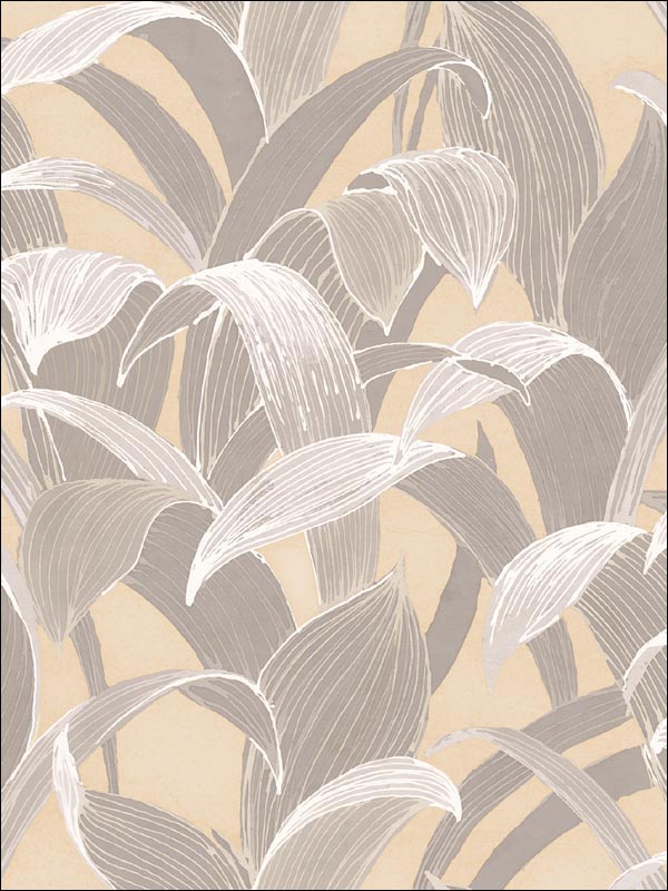 Imperial Banana Groves fabric in metallic gold and gray color - pattern number AI40308 - by Seabrook in the Koi collection
