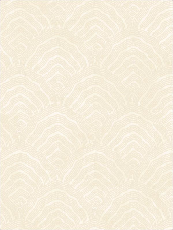 Confucius Scallop fabric in linen and metallic pearl color - pattern number AI41505 - by Seabrook in the Koi collection