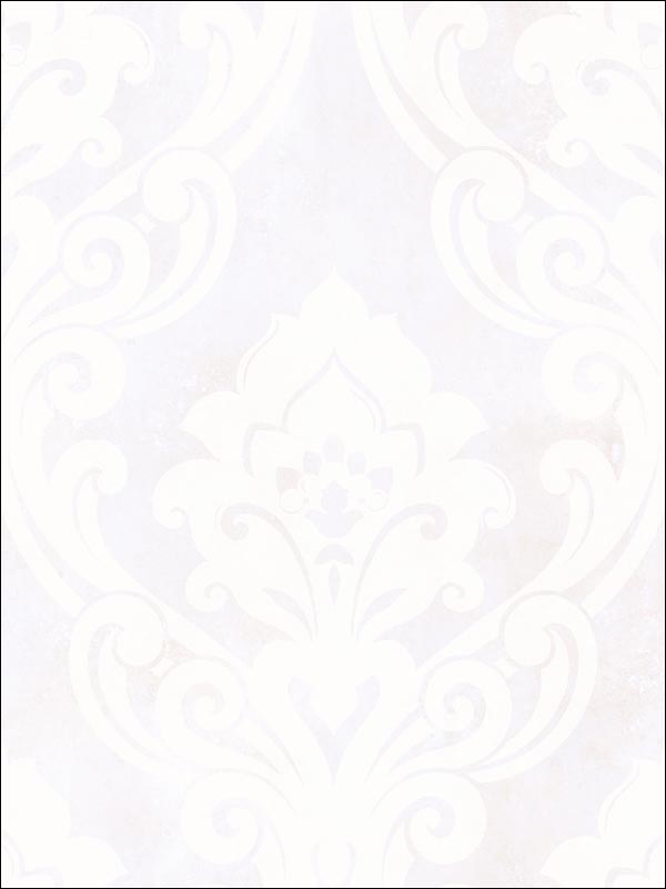 Vogue Damask fabric in metallic and gray color - pattern number NE50110 - by Seabrook in the Nouveau Luxe collection