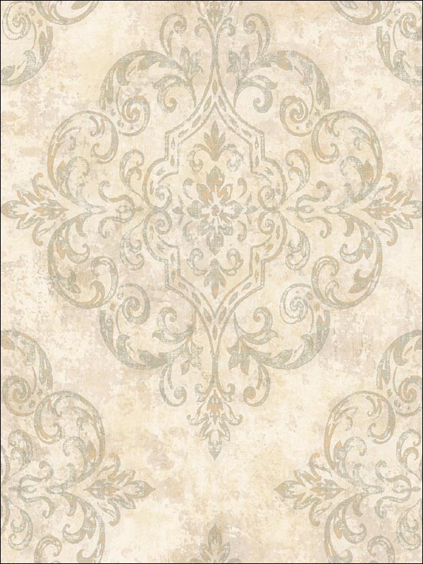 Atelier fabric in gray metallic gold and taupe color - pattern number NE50304 - by Seabrook in the Nouveau Luxe collection
