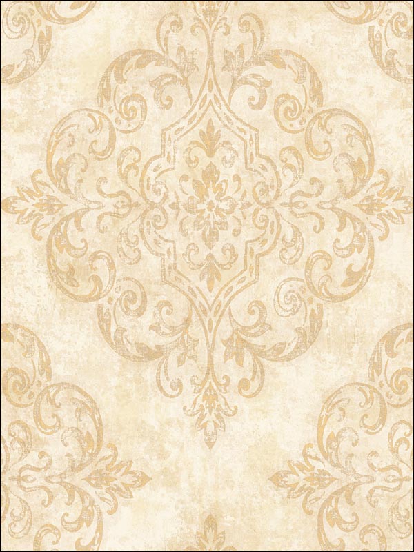 Atelier fabric in tan gold and off white color - pattern number NE50305 - by Seabrook in the Nouveau Luxe collection