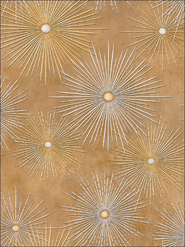 Catwalk fabric in metallic gold and caramel color - pattern number NE51007 - by Seabrook in the Nouveau Luxe collection