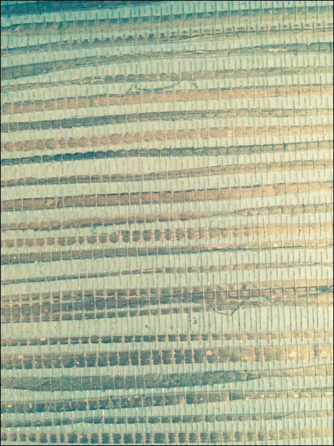 Grasscloth W3282 wallpaper in gold light blue metallic color - pattern number W3282.415.0 - by Kravet in the Grasscloth III collection