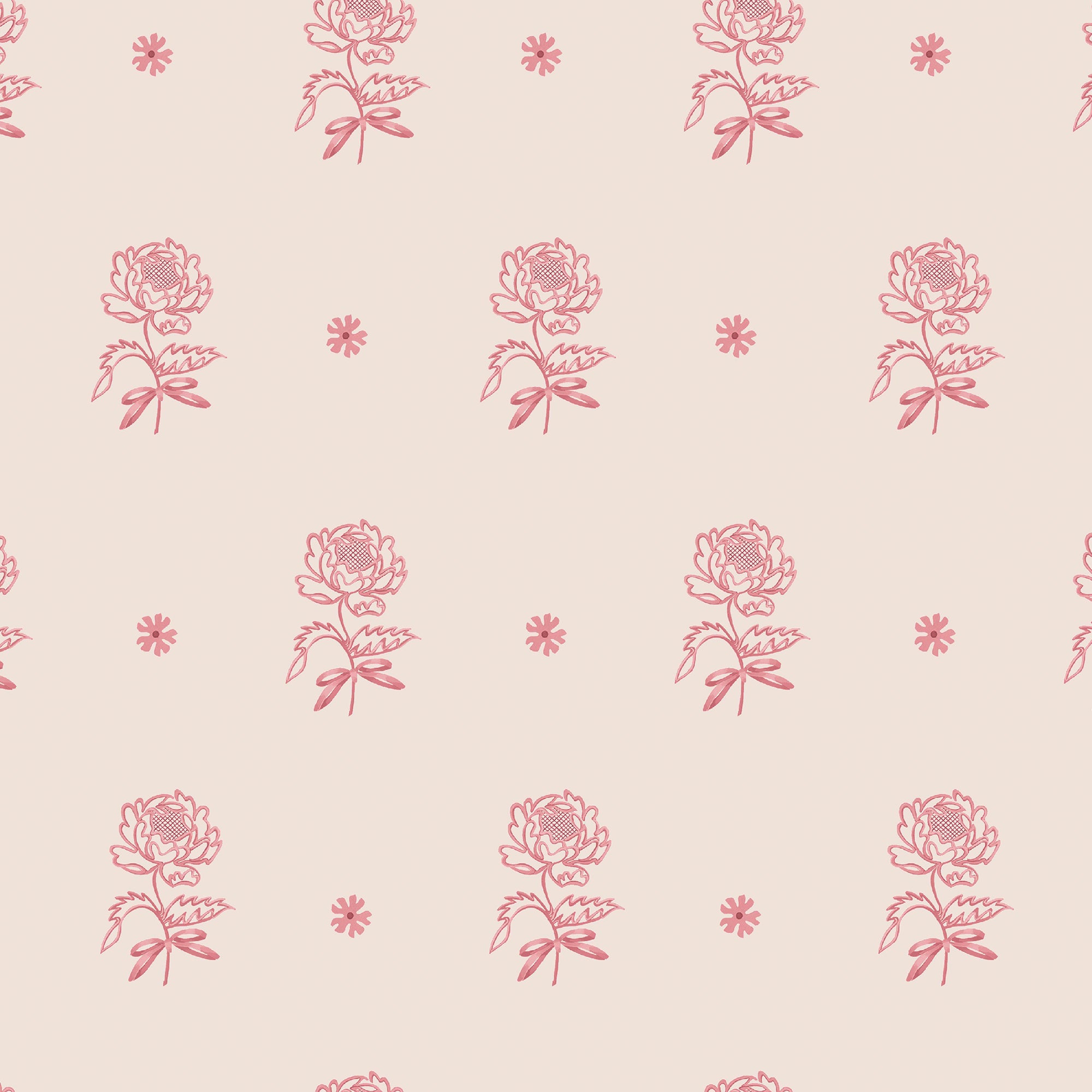 Spitalfield Bunches Wallpaper in pink color - pattern number 145329 - by Cath Kidston in the Cath Kidston SS26 collection