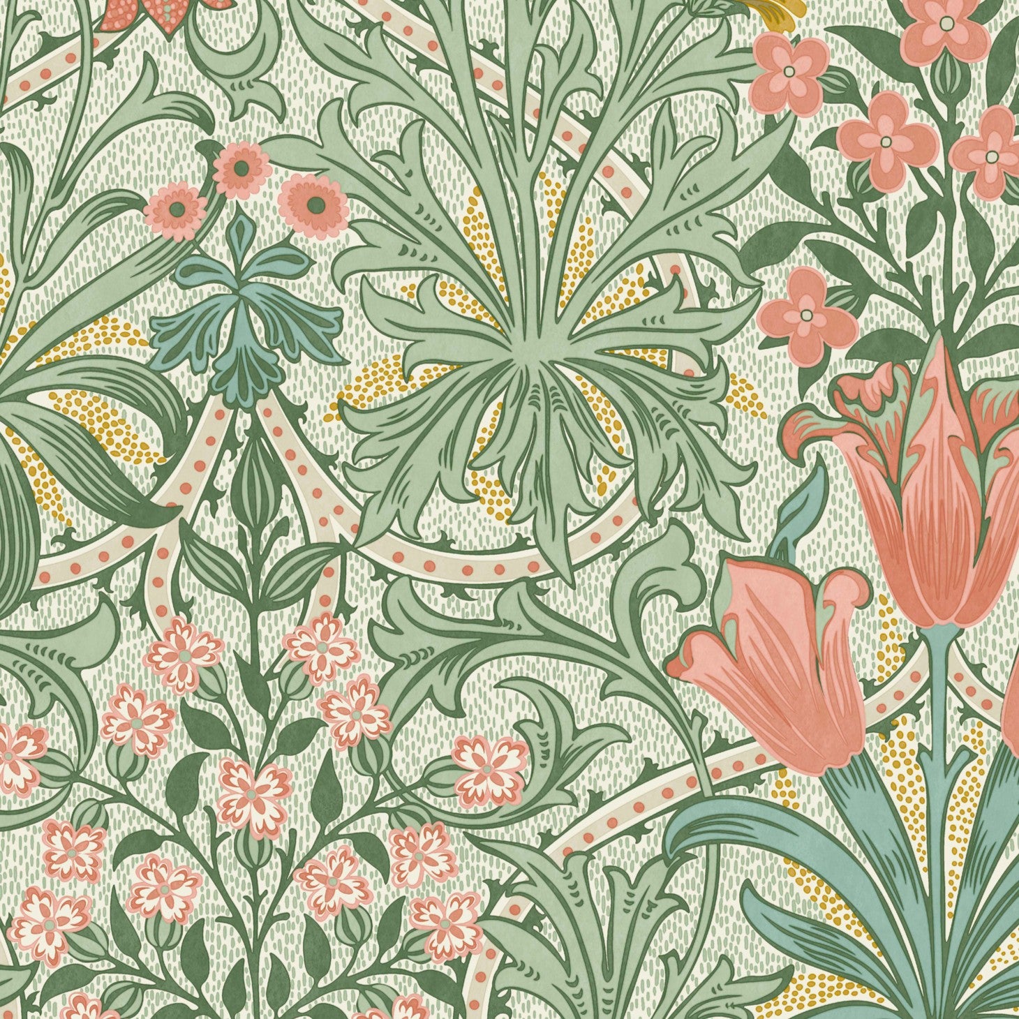 Woodland Weeds Wallpaper in spring garden color - pattern number 145675 - by William Morris in the William Morris at Home SS26 collection