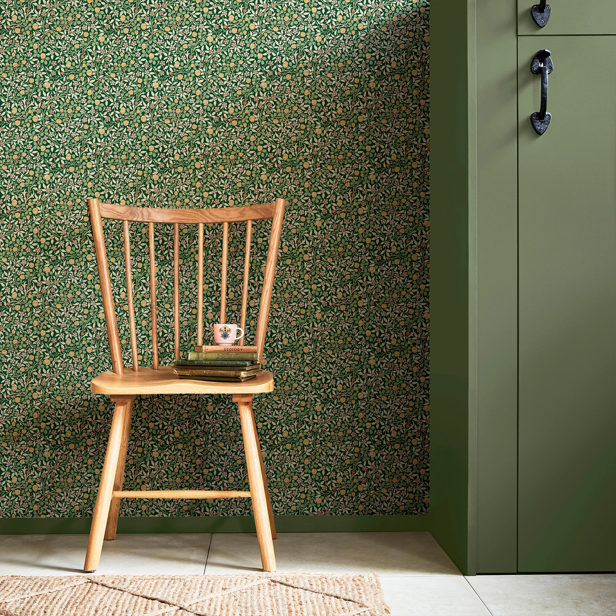 Clover Wallpaper in forest color - pattern number 145685 - by William Morris in the William Morris at Home SS26 collection
