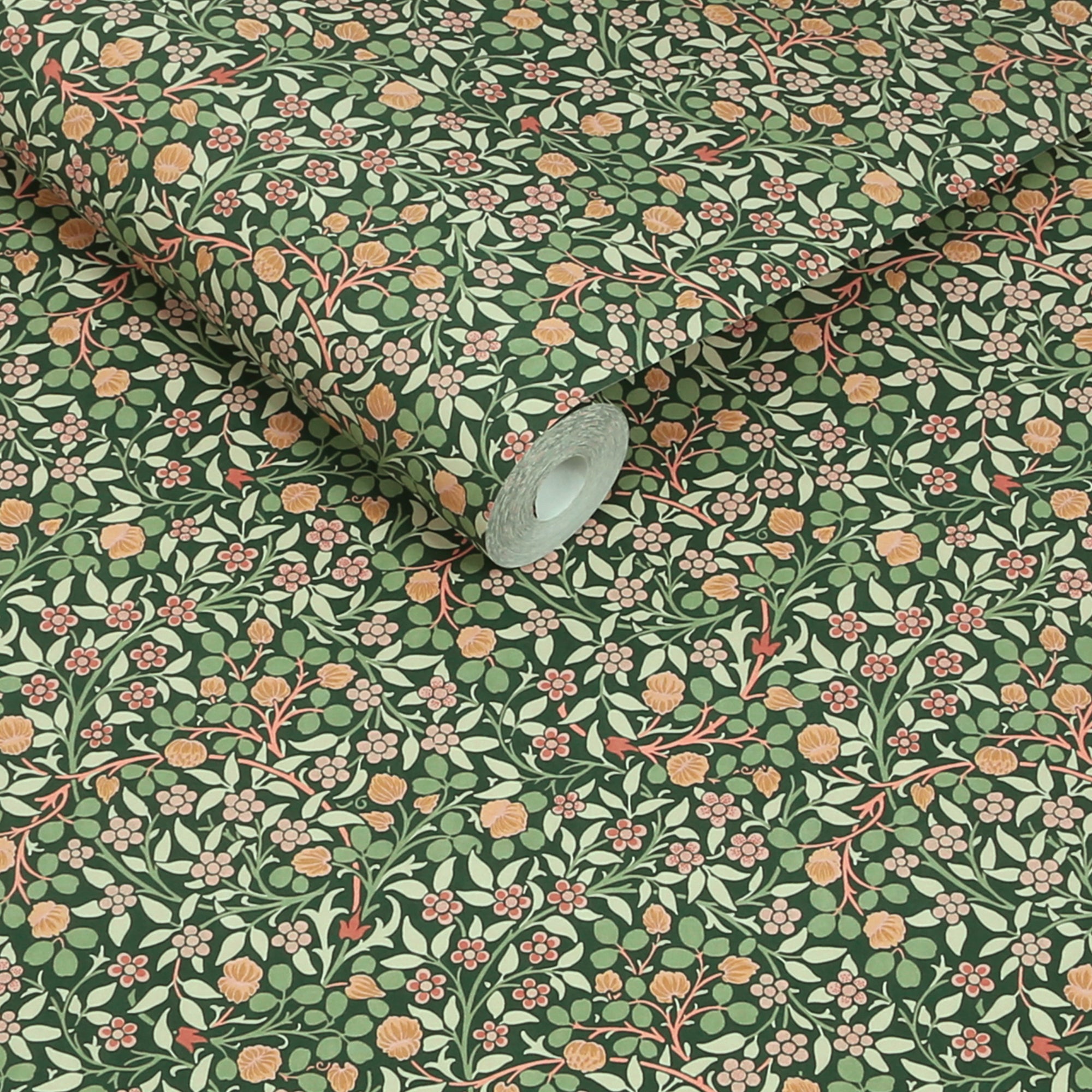Clover Wallpaper in forest color - pattern number 145685 - by William Morris in the William Morris at Home SS26 collection