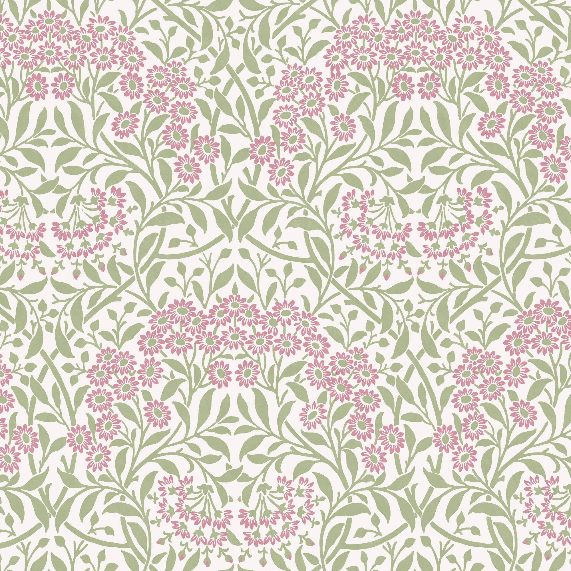 Michaelmas Daisy Wallpaper in pink cedar color - pattern number 145688 - by William Morris in the William Morris at Home SS26 collection