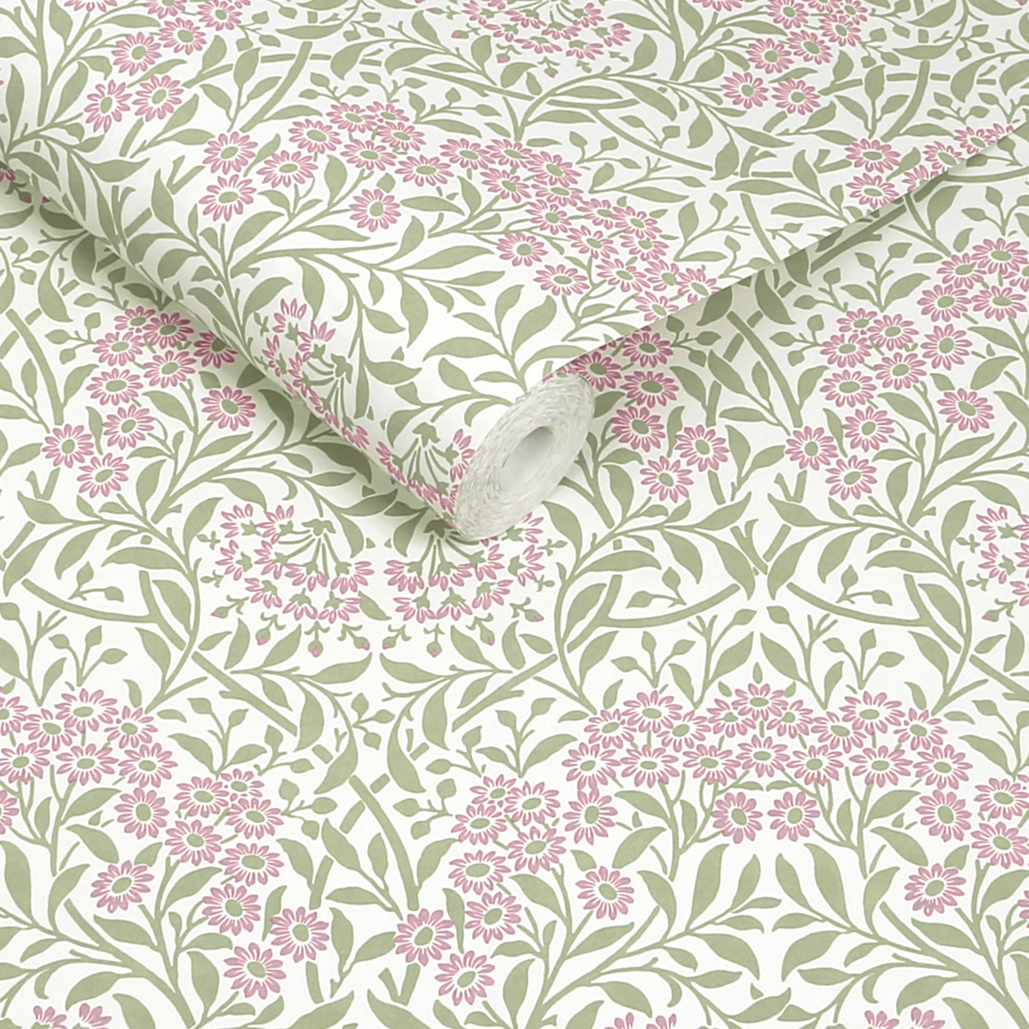 Michaelmas Daisy Wallpaper in pink cedar color - pattern number 145688 - by William Morris in the William Morris at Home SS26 collection