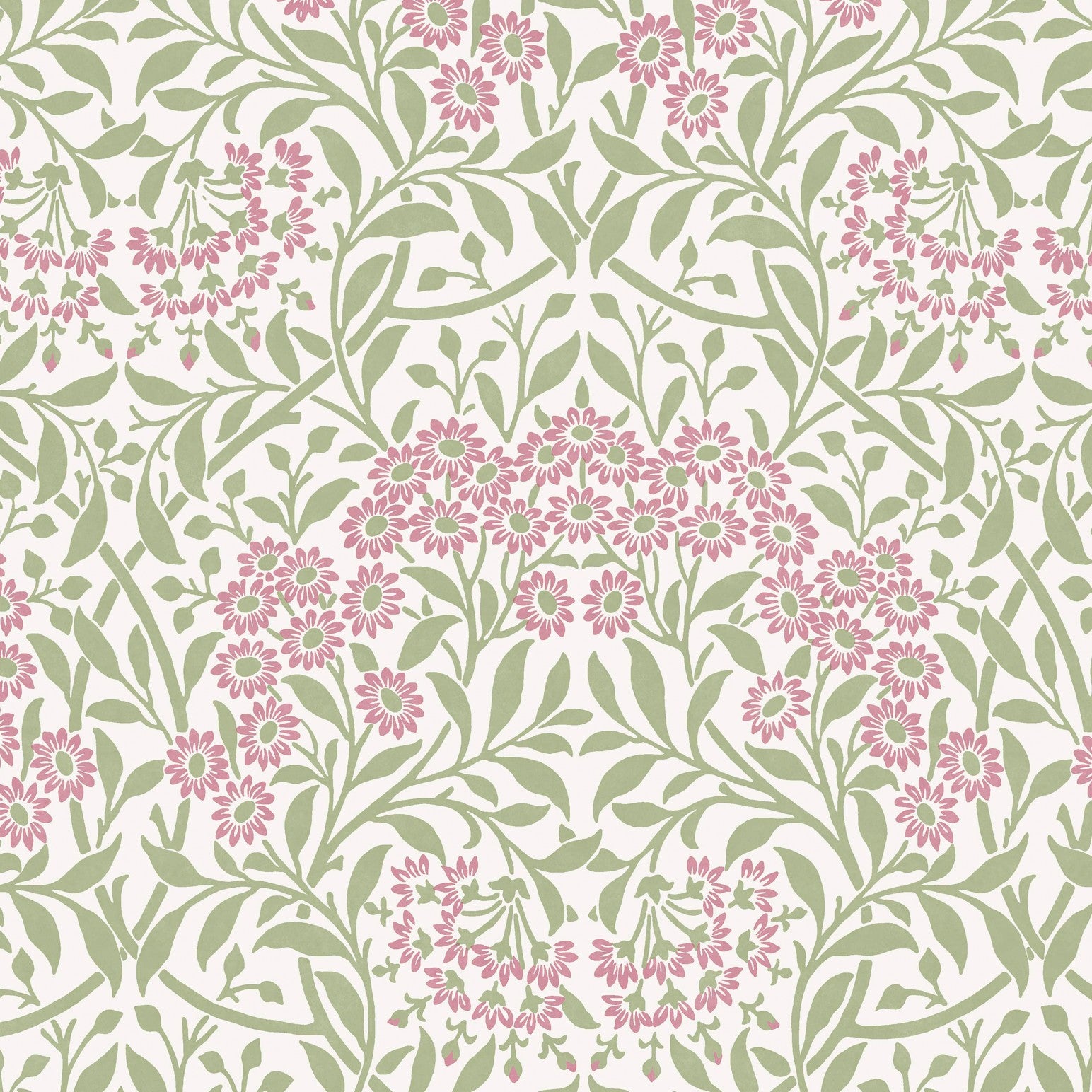 Michaelmas Daisy Wallpaper in pink cedar color - pattern number 145688 - by William Morris in the William Morris at Home SS26 collection