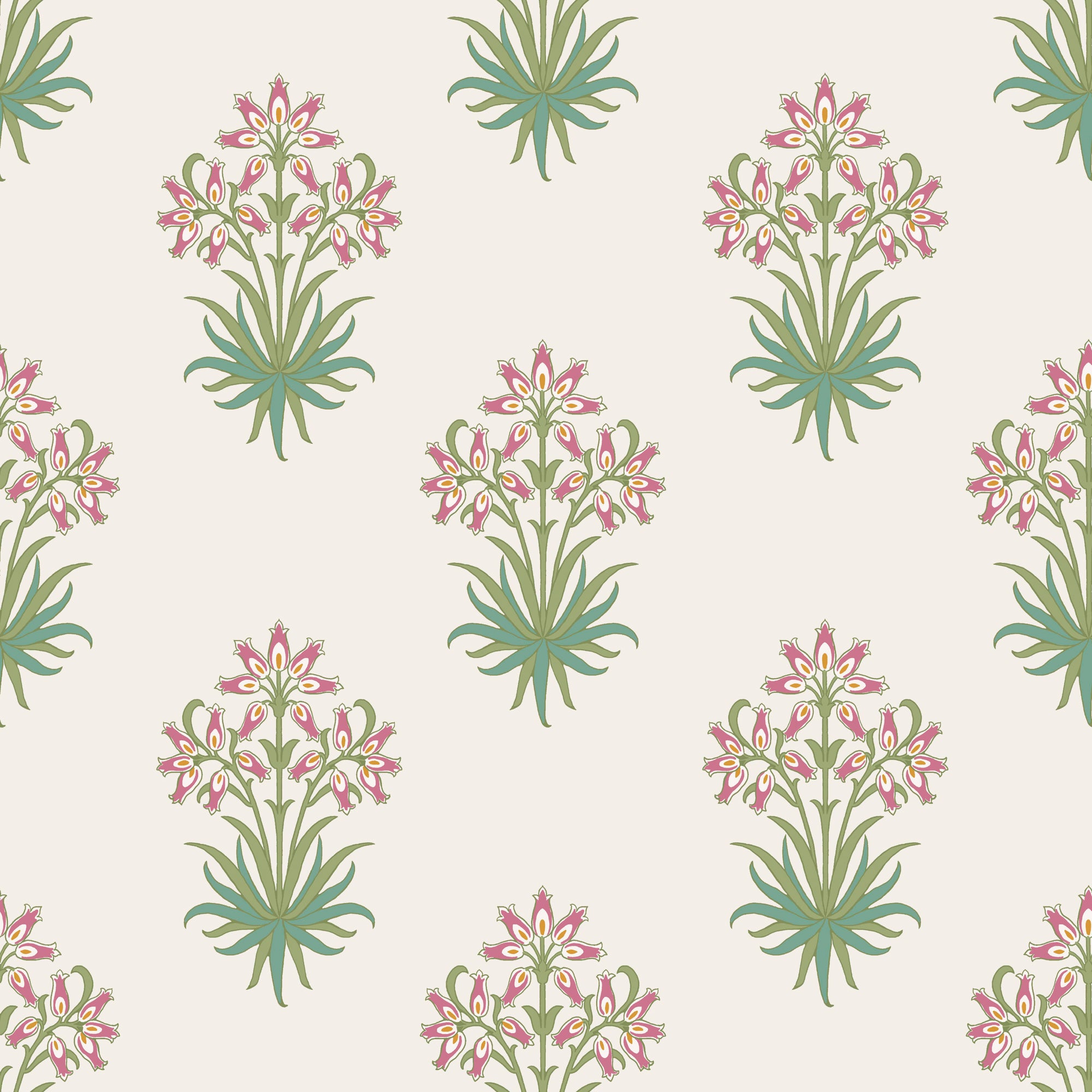 Hyacinth Flower Wallpaper in pink cedar color - pattern number 145693 - by William Morris in the William Morris at Home SS26 collection