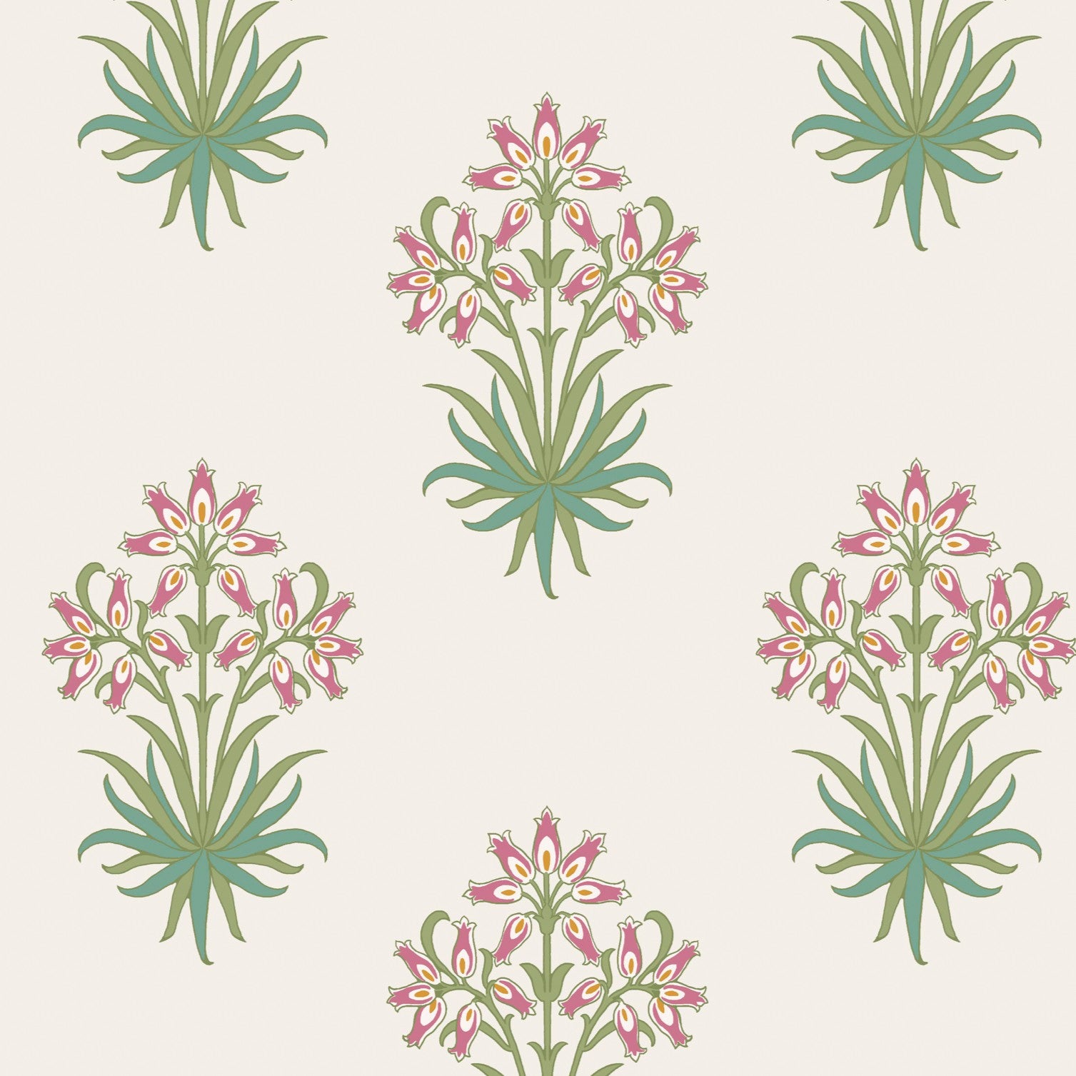 Hyacinth Flower Wallpaper in pink cedar color - pattern number 145693 - by William Morris in the William Morris at Home SS26 collection