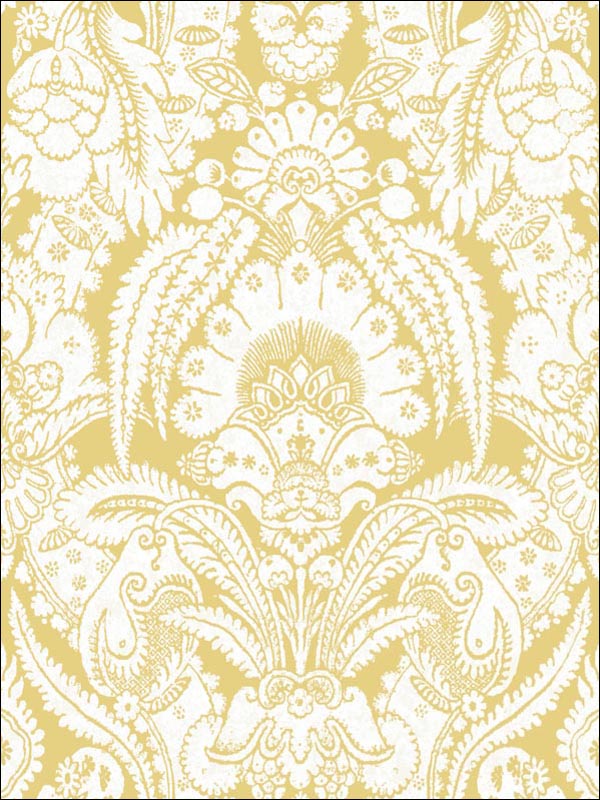 Chatterton wallpaper in french yellow and ivory color - pattern number 94/2013.CS.0 - by Cole and Son in the Albemarle collection