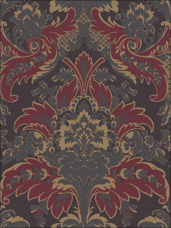 Aldwych wallpaper in red and gold color - pattern number 94/5029.CS.0 - by Cole and Son in the Albemarle collection