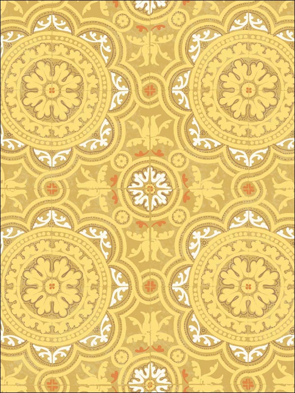 Piccadilly wallpaper in ochre color - pattern number 94/8046.CS.0 - by Cole and Son in the Albemarle collection
