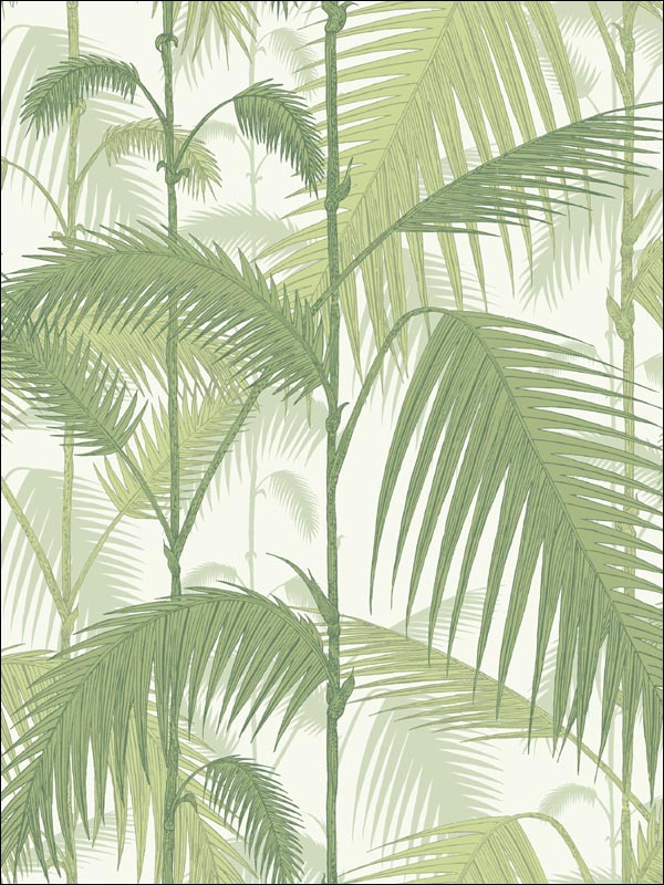 Palm Jungle fabric in olive green white color - pattern number 95/1001.CS.0 - by Cole and Son in the Contemporary Restyled collection