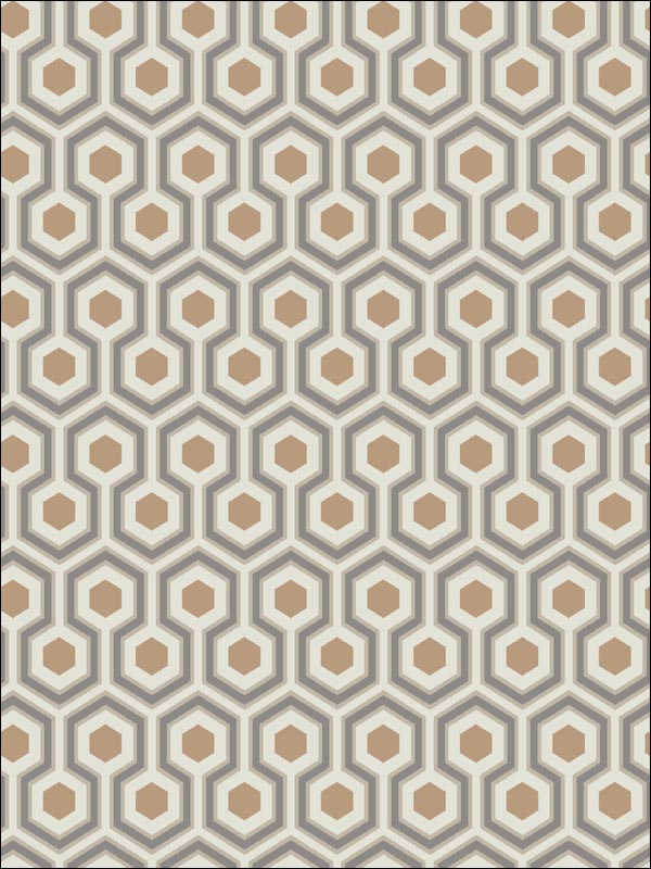 Hicks Hexagon fabric in gold taupe color - pattern number 95/3017.CS.0 - by Cole and Son in the Contemporary Restyled collection