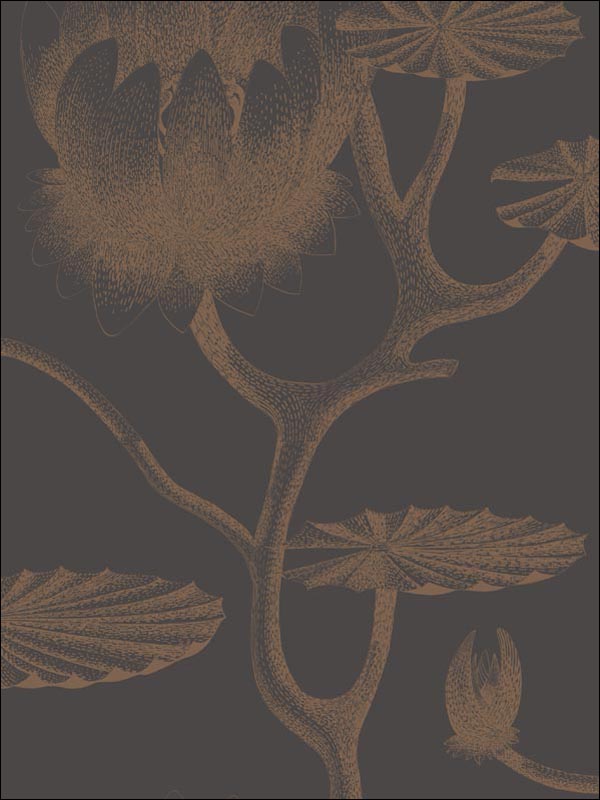 Lily fabric in black bronze color - pattern number 95/4021.CS.0 - by Cole and Son in the Contemporary Restyled collection