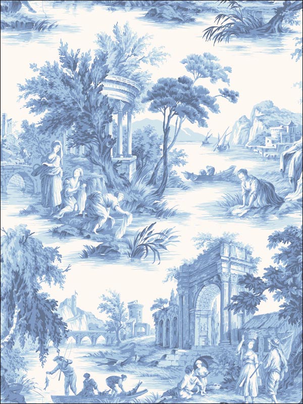 Villandry fabric in cobalt blue color - pattern number 99/1001.CS.0 - by Cole and Son in the Folie collection