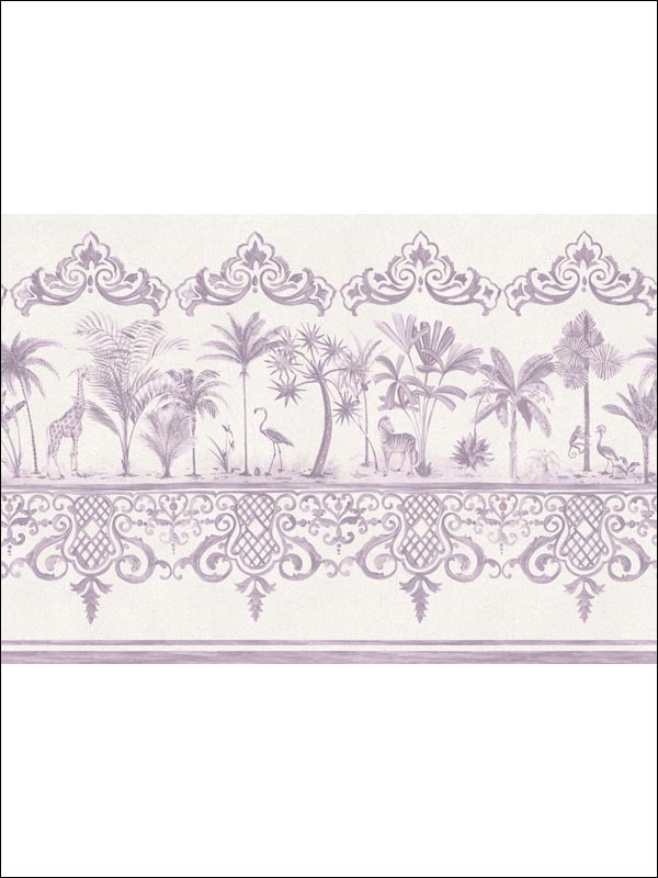 Rou Border fabric in dove color - pattern number 99/10043.CS.0 - by Cole and Son in the Folie collection