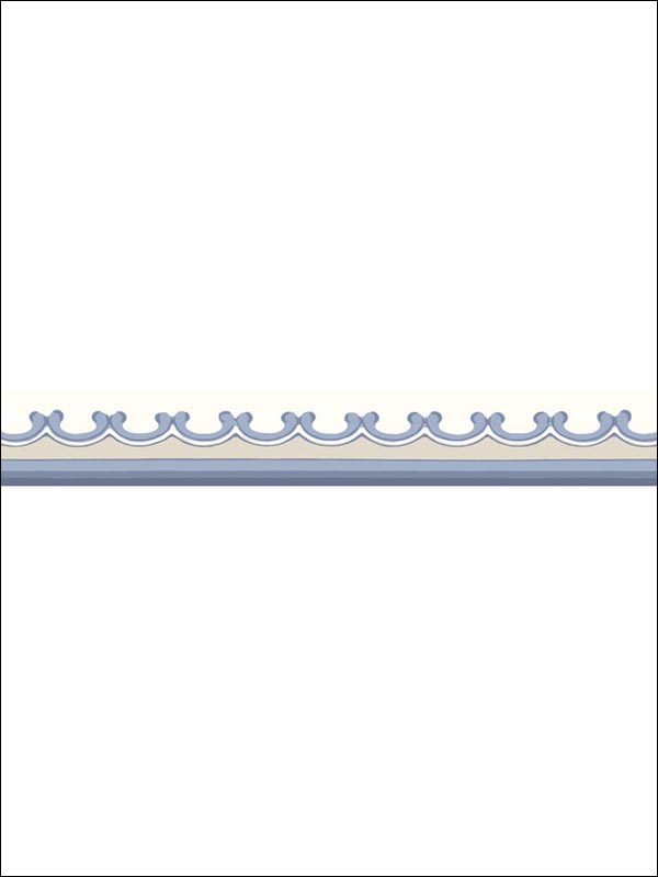 Broderie Border fabric in blue color - pattern number 99/14058.CS.0 - by Cole and Son in the Folie collection