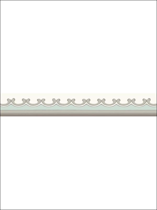 Broderie Border fabric in duck egg color - pattern number 99/14059.CS.0 - by Cole and Son in the Folie collection
