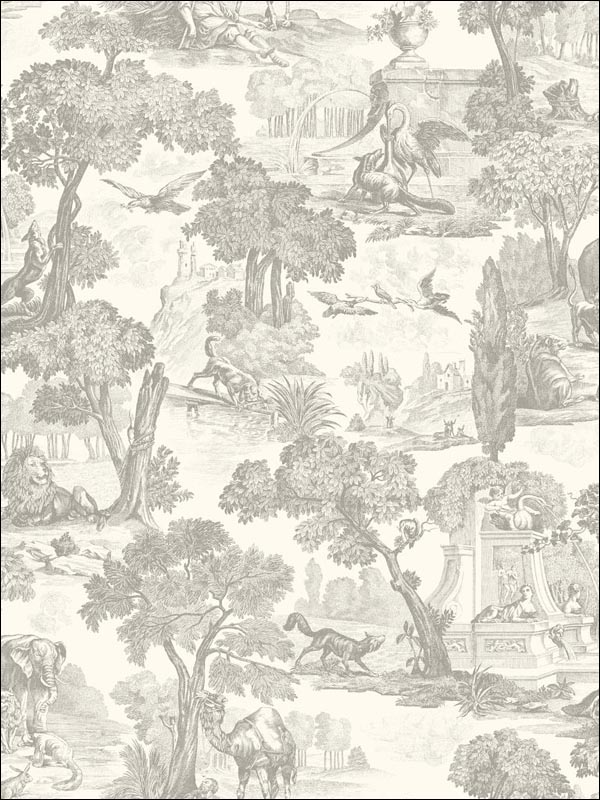 Versailles fabric in charcoal color - pattern number 99/15061.CS.0 - by Cole and Son in the Folie collection