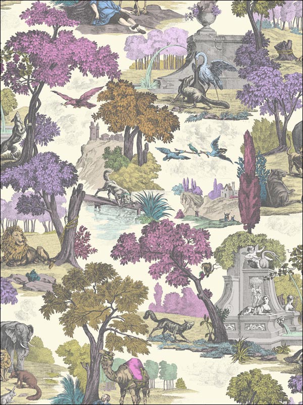 Versailles Grand fabric in mulberry color - pattern number 99/16065.CS.0 - by Cole and Son in the Folie collection