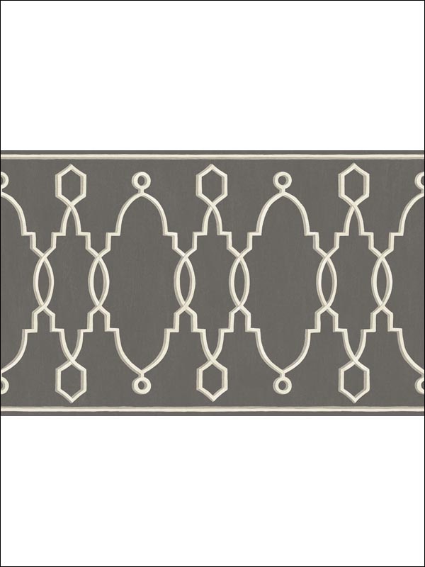 Parterre Border fabric in charcoal color - pattern number 99/3015.CS.0 - by Cole and Son in the Folie collection