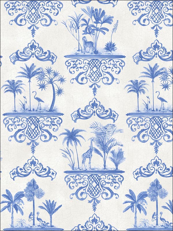 Rousseau fabric in cobalt blue color - pattern number 99/9037.CS.0 - by Cole and Son in the Folie collection
