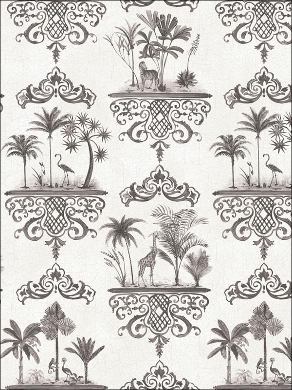 Rousseau wallpaper in charcoal color - pattern number 99/9039.CS.0 - by Cole and Son in the Folie collection
