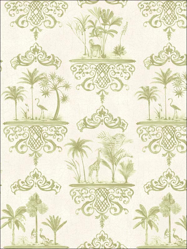 Rousseau fabric in old olive color - pattern number 99/9040.CS.0 - by Cole and Son in the Folie collection